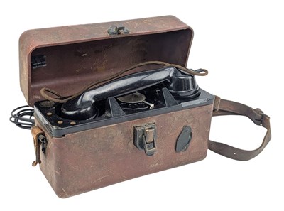 Lot 67 - A CASED 1960S BAKELITE LINESMAN FIELD TEST TELEPHONE