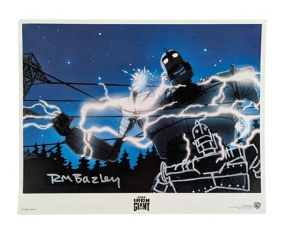 Lot 56 - THE IRON GIANT - ORIGINAL LOBBY CARD SIGNED BY RICHARD BAZLEY