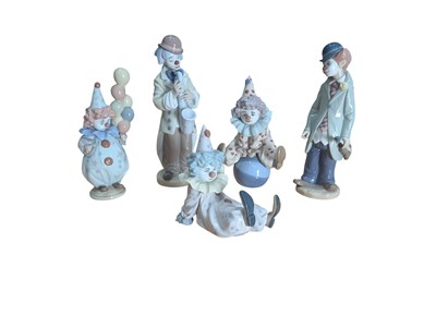 Lot 59 - LLADRO - COLLECTION OF VINTAGE PORCELAIN CLOWN FIGURES
