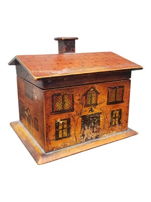 Lot 251 - EARLY 20TH CENTURY GEORGIAN STYLE HOUSE SHAPED TEA CADDY