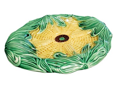 Lot 95 - ADAMS AND BRINKLEY - A 19TH CENTURY VICTORIAN MAJOLICA CORN PATTERN PLATE