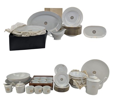 Lot 8 - PORCELAINE DE LIMOGES - GOLD ROSACE PORCELAIN PART DINNER TEA SET