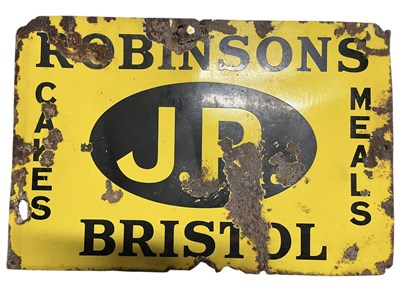 Lot 150 - JR BRISTOL / ROBINSONS - EARLY TO MID CENTURY ENAMEL SIGN