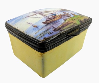 Lot 79 - EARLY 29TH CENTURY BILSTON / BATTERSEA ENAMEL PATCH BOX