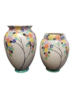 Lot 80 - CARLTON WARE - TWO EARLY 20TH CENTURY SPRING CERAMIC VASES