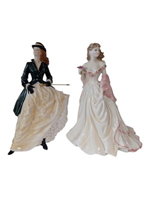 Lot 83 - ROYAL WORCESTER - TWO 1990S HIGH SOCIETY COLLECTION LADY FIGURES