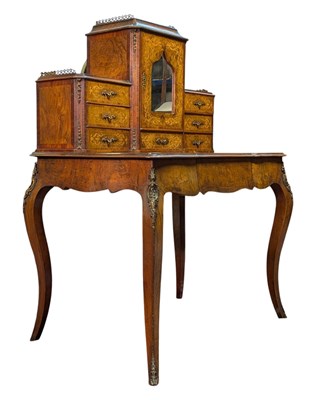 Lot 290 - FRENCH LOUIS PHILIPPE 19TH CENTURY WALNUT & INLAID BONHEUR-DU-JOUR DESK