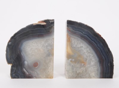 Lot 235 - PAIR OF CUT AGATE BOOKENDS