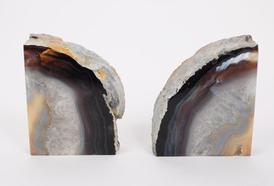 Lot 235 - PAIR OF CUT AGATE BOOKENDS