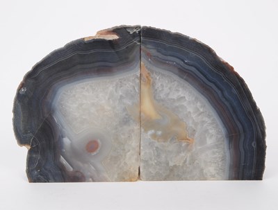 Lot 235 - PAIR OF CUT AGATE BOOKENDS