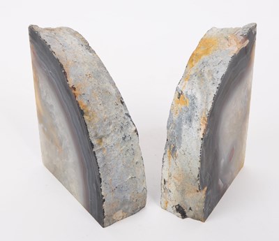 Lot 235 - PAIR OF CUT AGATE BOOKENDS