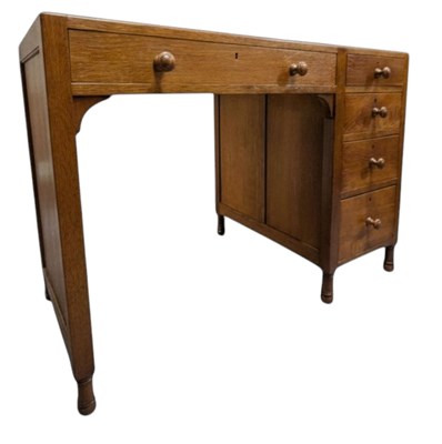 Lot 500 - HEAL'S OF LONDON - ART DECO CIRCA 1930S OAK OFFICE WRITING DESK