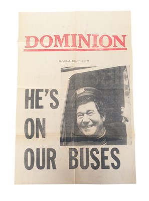 Lot 17 - REG VARNEY ESTATE - 'HE'S ON OUR BUSES' 1977 POSTER