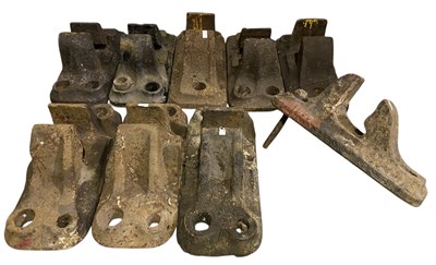 Lot 248 - RAILWAYANA - COLLECTION OF NINE IRON RAILWAY SLEEPER BLOCKS
