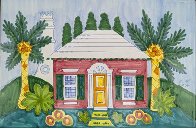 Lot 7 - BARBARA FINSNESS - 20TH CENTURY ITALIAN HAND PAINTED TILE