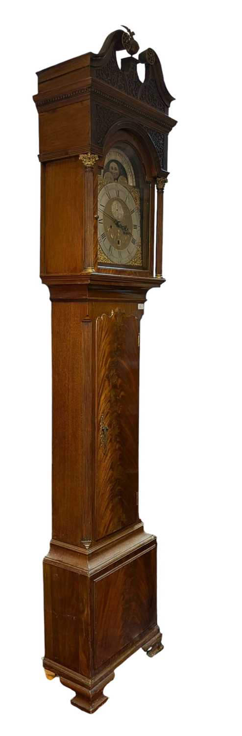 Lot 258 - THOMAS NEVITT OF BRISTOL - 18TH CENTURY MAHOGANY CASED & MOON FACE LONG CASE CLOCK