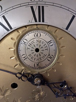 Lot 258 - THOMAS NEVITT OF BRISTOL - 18TH CENTURY MAHOGANY CASED & MOON FACE LONG CASE CLOCK