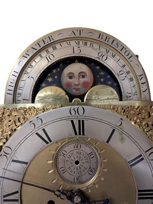 Lot 258 - THOMAS NEVITT OF BRISTOL - 18TH CENTURY MAHOGANY CASED & MOON FACE LONG CASE CLOCK