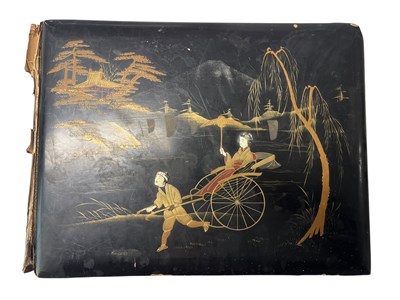 Lot 34 - EARLAY 20TH CENTURY JAPANESE LACQUERED COVER PHOTO ALBUM