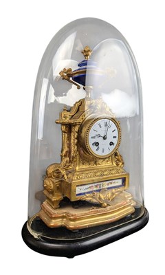 Lot 595 - BRACHER & SYDENHAM OF READING - 19TH CENTURY 8-DAY MANTEL CLOCK IN GLASS DOME