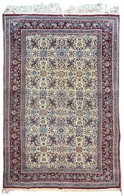 Lot 570 - 20TH CENTURY IRAN ISFAHAN NAIN PART SILK HANDMADE CARPET RUG