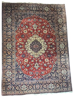 Lot 577 - 20TH CENTURY PERSIAN ISLAMIC KASHAN WOLLEN FLOOR CARPET RUG