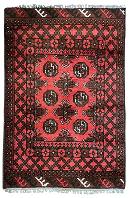 Lot 591 - SMALL 20TH CENTURY PERSIAN ISLAMIC SFGHAN WOOLLEN CARPET RUG