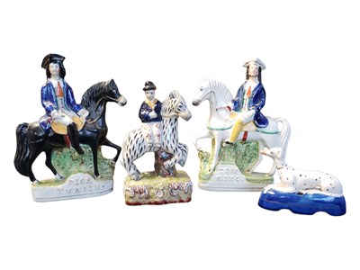 Lot 112 - FOUR 19TH CENTURY STAFFORDSHIRE EARTHENWARE FIGURES