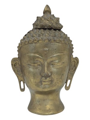 Lot 281 - EARLY 20TH CENTURY CHINESE BRASS POLISHED BUDDHA HEAD