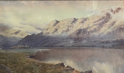Lot 602 - ISAAC COOKE (1846-1908) - PLACE FELL, PATTERDALE - WATERCOLOUR ON PAPER PAINTING