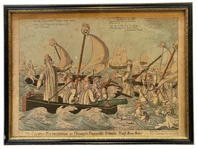 Lot 607 - NAPOLEONIC SATIRE - WILLIAMS (CHARLES) - THE COFFIN EXPEDITION....., 1804 ETCHING