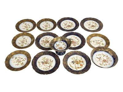 Lot 122 - LIMOGES, FRANCE - COLLECTION OF FRENCH PORCELAIN COBALT & GILT DESSERT PLATES