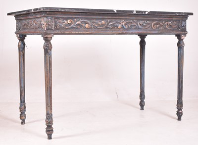 Lot 434 - FRENCH LOUIS XVI STYLE VINTAGE MARBLE TOP HALL TABLE