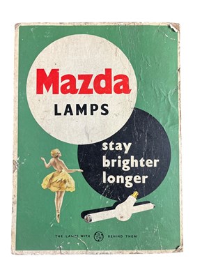 Lot 253 - MAZDA LAMPS - EARLY 20TH CENTURY POINT OF SALE ADVERTISING SHOWCARD