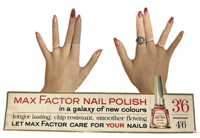 Lot 263 - MAX FACTOR NAIL POLISH - SHOP DISPLAY ADVERTISING SHOWCARD