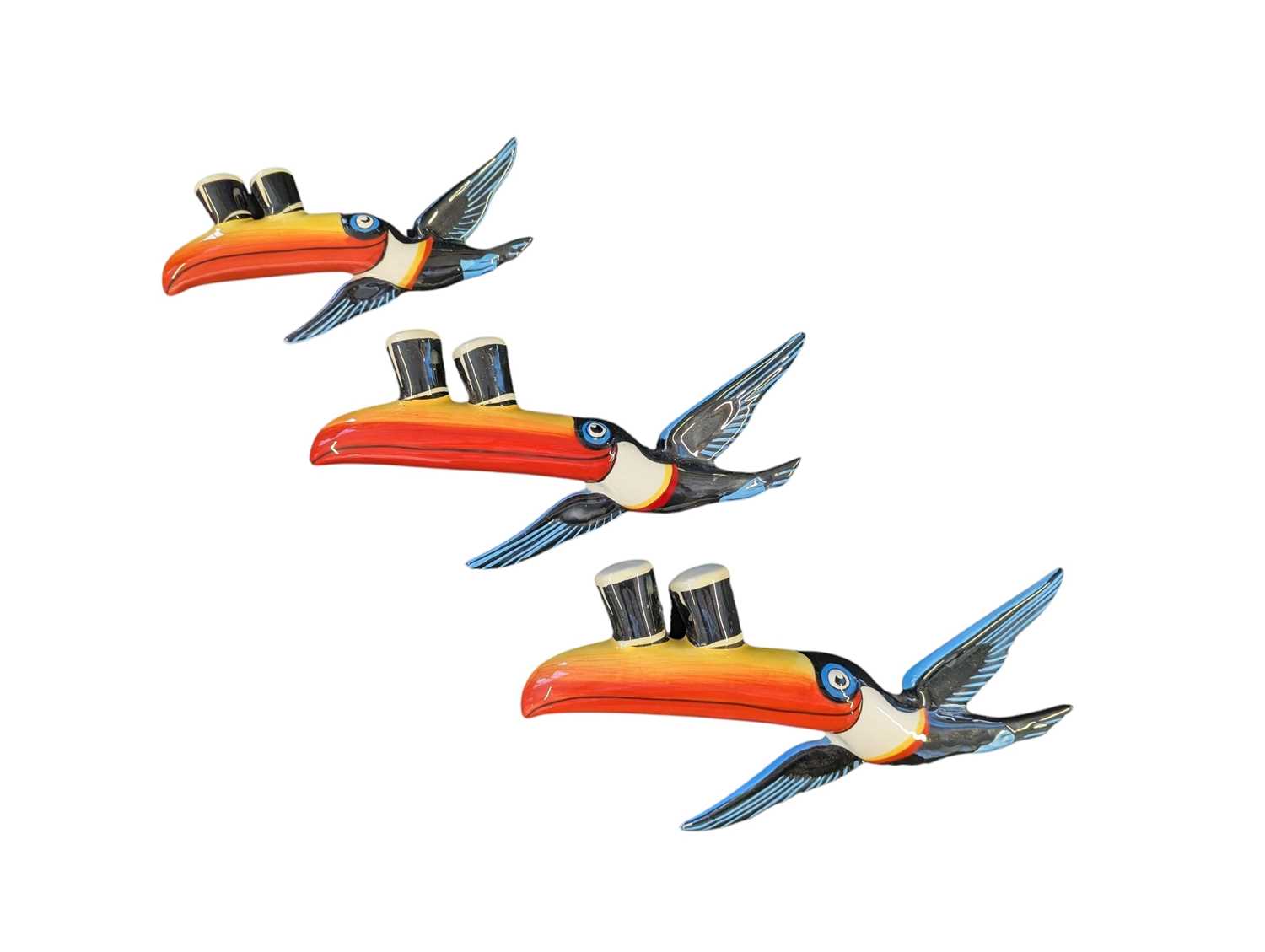 Lot 194 - THREE 20TH CENTURY CERAMIC GUINNESS FLYING TOUCANS