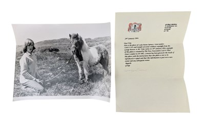 Lot 146 - BLACK & WHITE PHOTOGRAPH OF PRINCESS LADY DIANA SPENCER