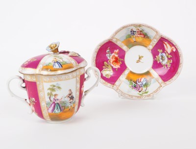 Lot 58 - HELENA WOLFSOHN - LATE 19TH CENTURY PORCELAIN CHOCOLATE CUP