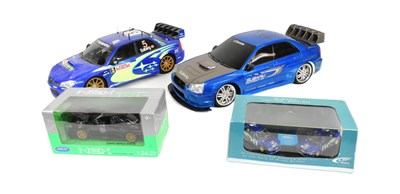 Lot 97 - DIECAST - X2 SUBARU DIECAST MODES WITH X2 RC MODELS