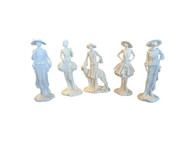 Lot 164 - ROYAL WORCESTER - THE 1920S VOGUE COLLECTION - FIVE BONE CHINA LADIES