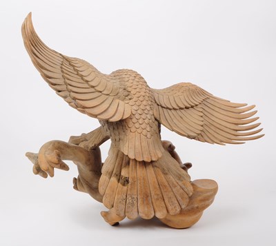 Lot 241 - VINTAGE 20TH CENTURY HAND CARVED EAGLE ON BRANCHES