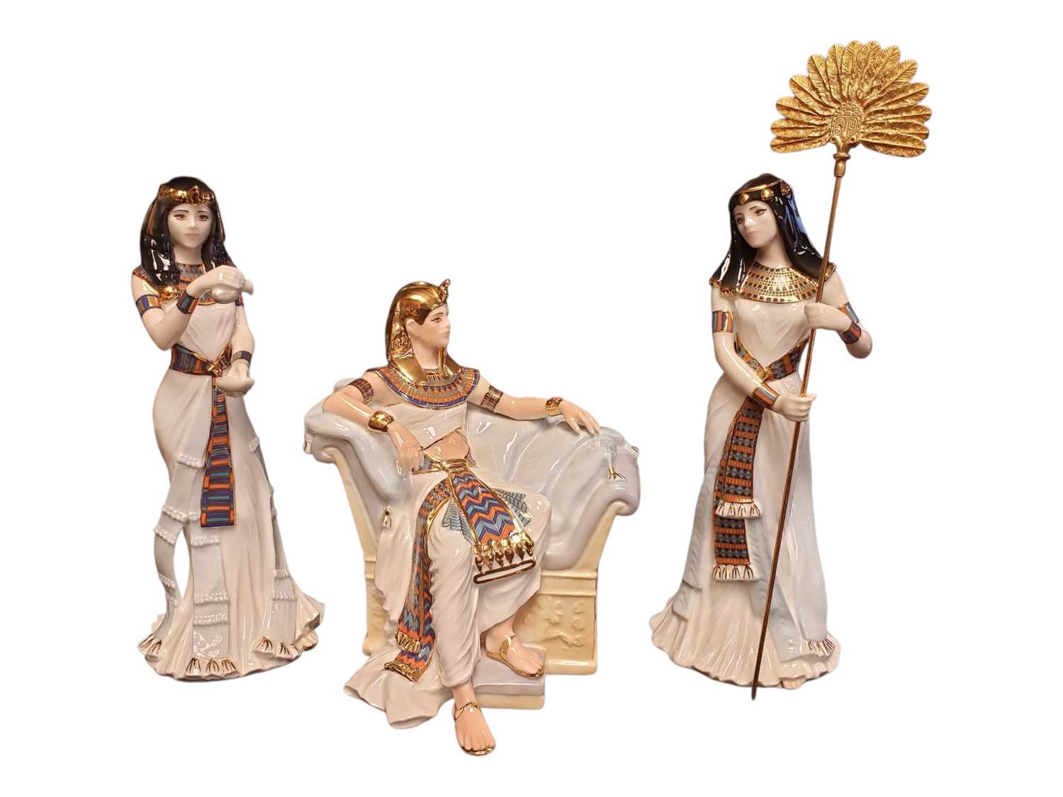 Lot 169 - ROYAL WORCESTER - THE COURT OF TUTANKHAMUN LIMITED EDITION FIGURE GROUP