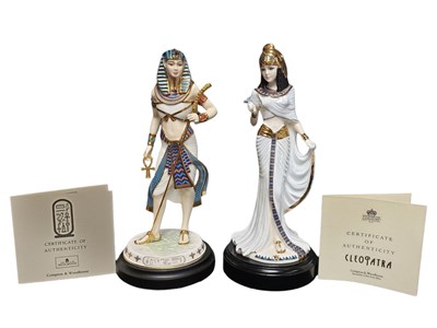 Lot 170 - TWO LATE 20TH CENTURY EGYPTIAN CHINA FIGURES