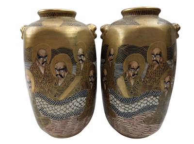 Lot 160 - PAIR OF 19TH CENTURY JAPANESE SATSUMA VASES