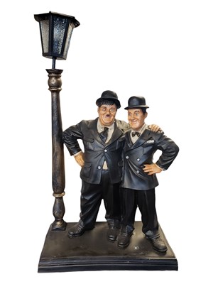 Lot 331 - LATE 20TH CENTURY NOVELTY LAUREL & HARDY RESIN TABLE LAMP