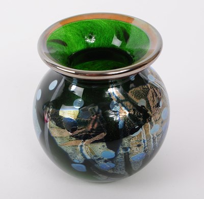 Lot 53 - ISLE OF WIGHT - 20TH CENTURY SIGNED GLASS VASE W/ ANOTHER EXAMPLE