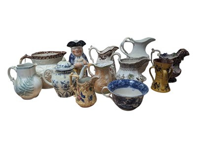 Lot 189 - COLLECTION OF 19TH & 20TH CENTURY CERAMIC JUGS, PITCHERS, AND TEAPOT