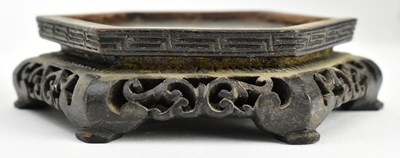 Lot 131 - REPUBLIC FAMILLE ROSE HEXAGONAL FIGURINE LIDDED JAR 民国粉彩人物六方盖罐