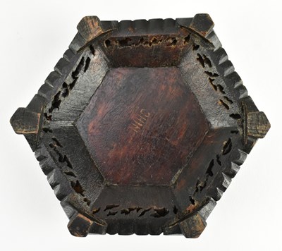 Lot 131 - REPUBLIC FAMILLE ROSE HEXAGONAL FIGURINE LIDDED JAR 民国粉彩人物六方盖罐