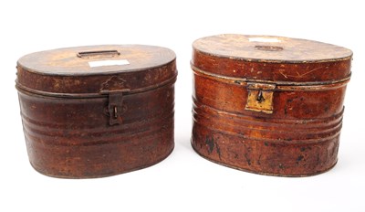 Lot 245 - PAIR OF VICTORIAN METAL HAT BOXES